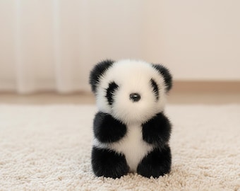 Panda Plush Keychain - Soft Cartoon Animal Bag Charm