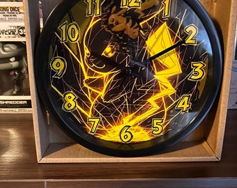 Orologio da parete - 20 cm - Decorazione retrò per appassionati di videogiochi e geek, stile pika pika