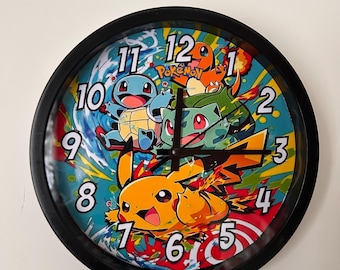 Orologio da parete Pokémon – Pikachu, Bulbasaur, Squirtle e Charmander