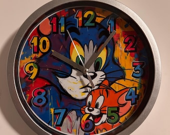 Orologio da parete Tom & Jerry - 20 cm - Decorazione a tema videogiochi