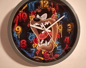 Orologio graffiti Taz Looney Tunes 20cm – decorazione originale per appassionati di cartoni animati e videogiochi