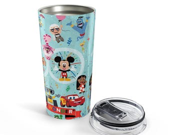 Magical Theme Park Insulated Travel Tumbler, Cartoon Fan Gift, Family Vacation Trip, 100 Years of Wonder Retro Animation Water Cup
