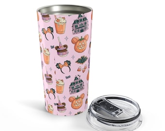Pastel Halloween Theme Park 20oz Tumbler, Spooky Season Cup For Fall Lovers, Magic Theme Park Vacation Gift, Custom Cute Autumn Cup