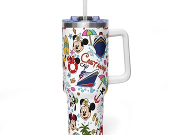 Magic Cruise Ship Tumbler 20oz 40oz, Family Vacation Gift For Best Friend, Tropical Summer Trip Present, Custom Castaway Island Cup