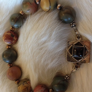 Stone bead bracelet with Sterling Silver beads