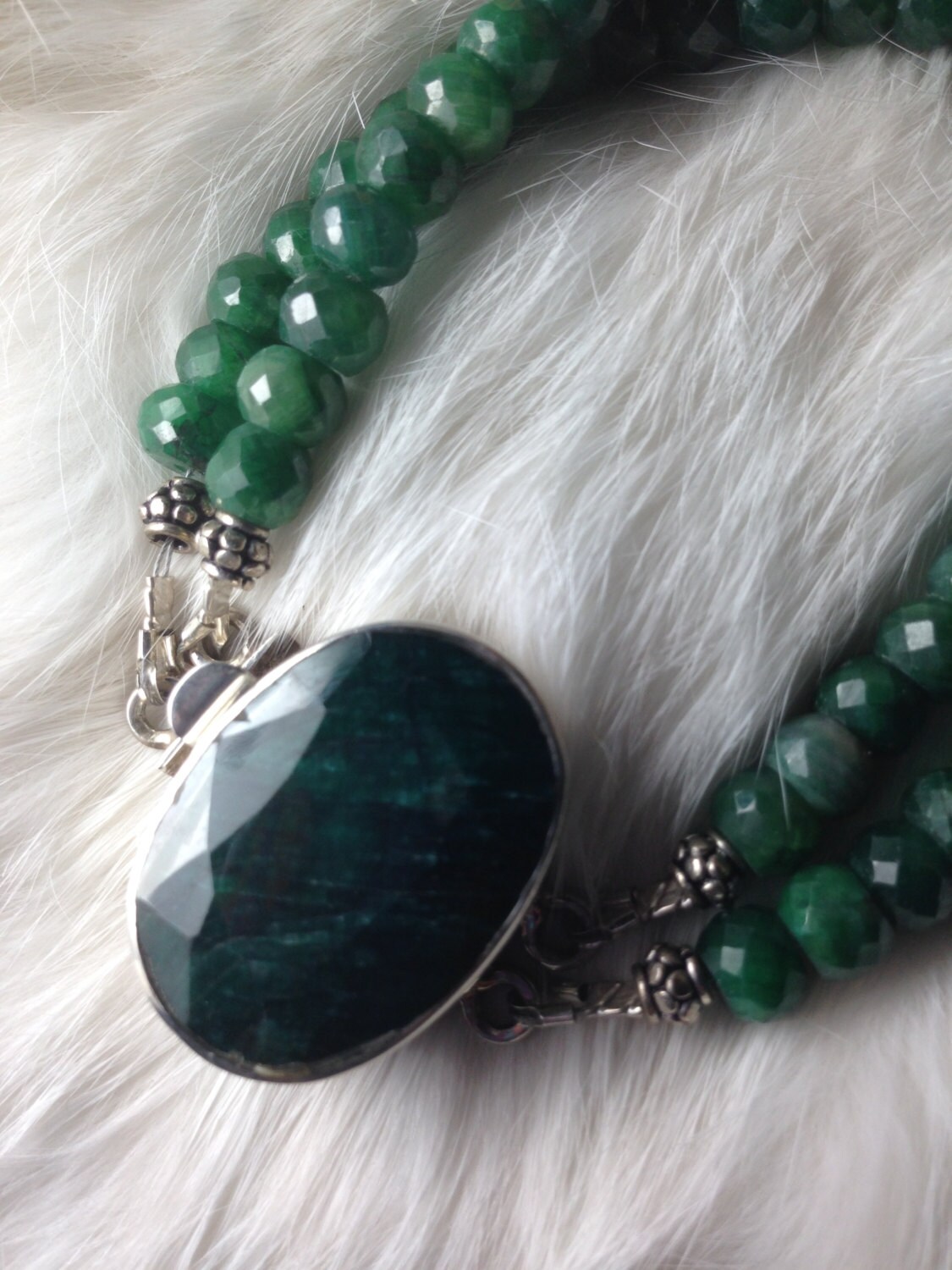 Beaded Green Emerald Quartz Bracelet Set in Sterling Silver - Etsy
