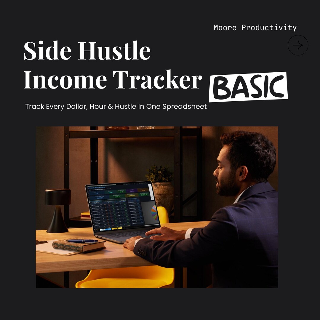 Side Hustle Income Tracker BASIC | Multiple Income Stream Spreadsheet ...
