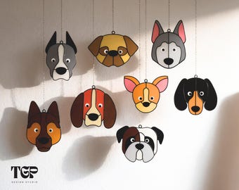 Stained Glass Dog Pattern Bundle - Beginner Suncatcher Templates PDF