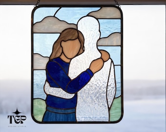 In Loving Memory Stained Glass Pattern - Memorial Suncatcher Template PDF, PNG, SVG