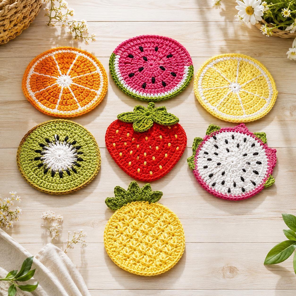 39 Crochet Watermelon Patterns to Cheer You Up 35 Fruit Coaster Crochet Pattern Watermelon