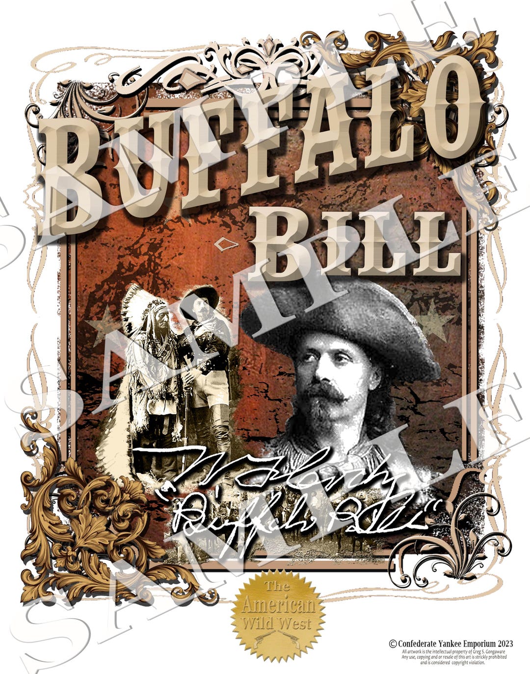 American Wild West Legend Buffalo Bill Historical Art Print - Etsy