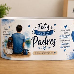 Pappa och dotter, pappa med son och dotter | Spanska sublimeringsmönster för fars dag | 3 muggomslag