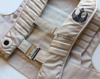 Star Wars-vest afdrukbaar digitaal naaipatroon + handleiding + Rebel-logo pdf-bestand, X-Wing Pilot-patroon, Poe Dameron-vestpatroon