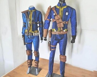 Fallout Vault Suit Cosplay Costume – Blue & Yellow Jumpsuit with Armor | Post Apocalyptic Outfit for Comic Con Halloween | Men Women Set