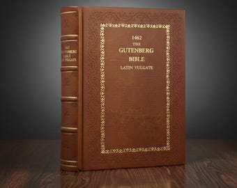 La Biblia de Gutenberg 1462, Vulgata Latina, Edición Clásica de Lujo encuadernada en cuero