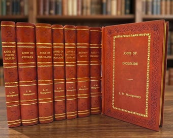Anne of Green Gables Complete 8 Book Collection Leather Bound | L.M. Montgomery Classic Series