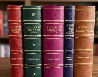 Serie completa "Una corte de rosas y espinas" / Edición de cuero reencuadernado / Colección de Sarah J. Maas