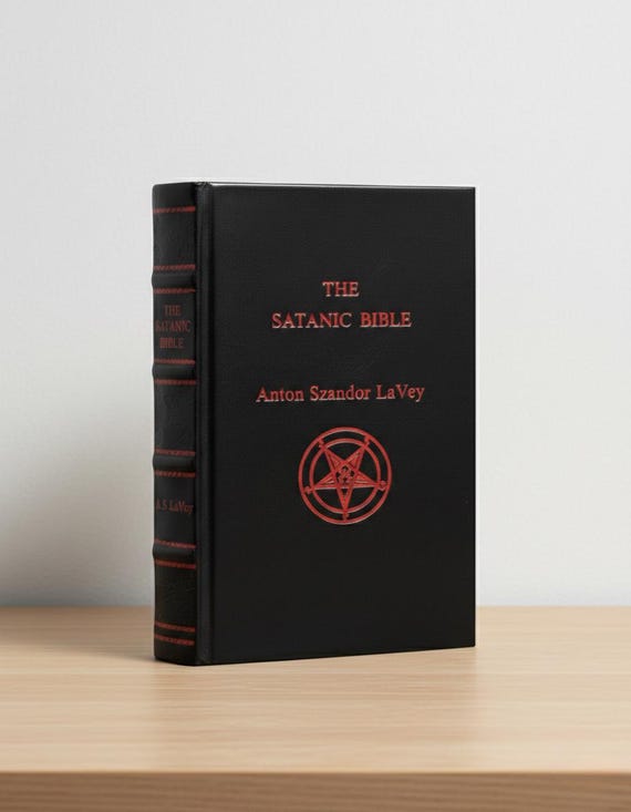 The Satanic Bible Leather Rebound Edition by Anton Lavey - Etsy