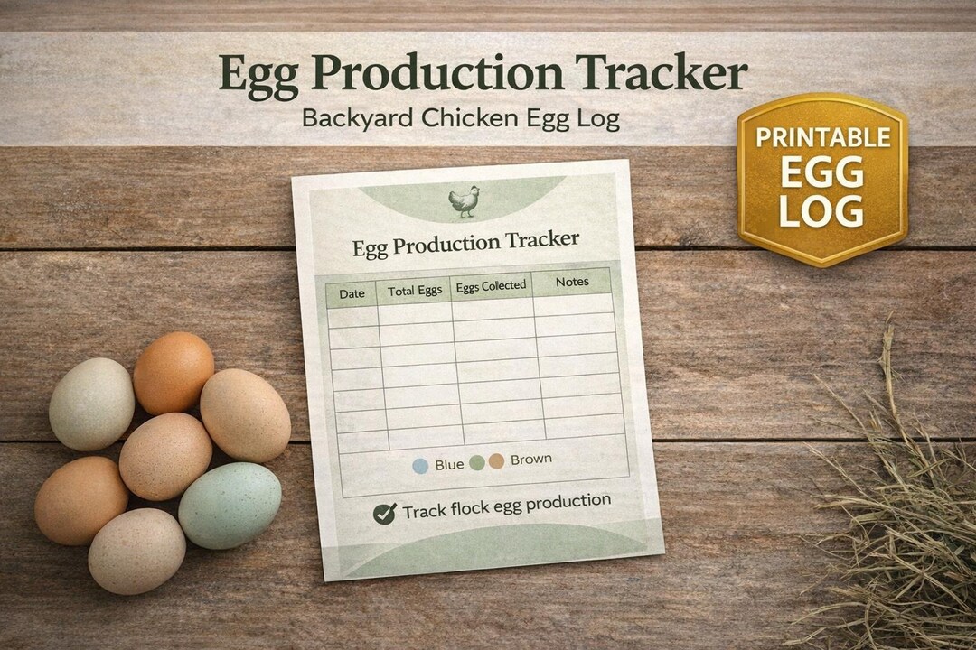 Egg Production Tracker Printable | Chicken Flock Record (PDF Download ...