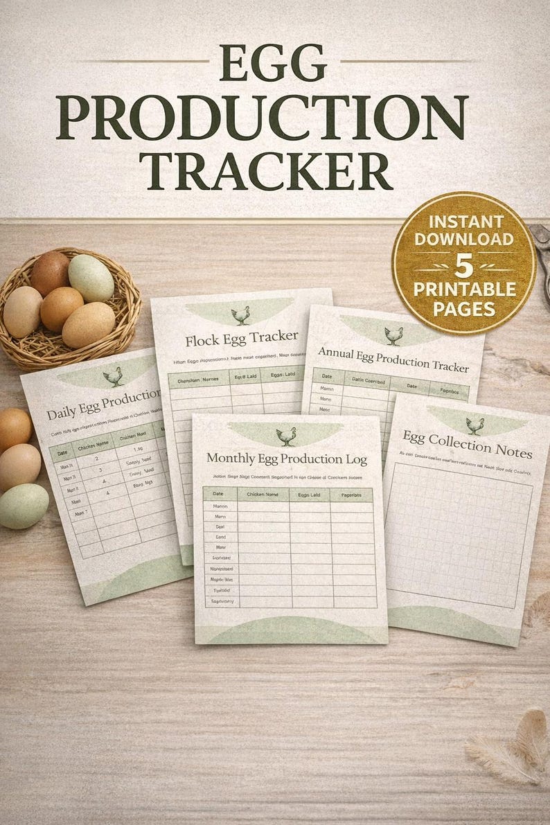 Egg Production Tracker Printable Bundle | Chicken Egg Collection Log ...