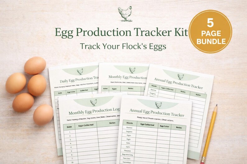 Egg Production Tracker Printable Bundle | Chicken Egg Collection Log ...