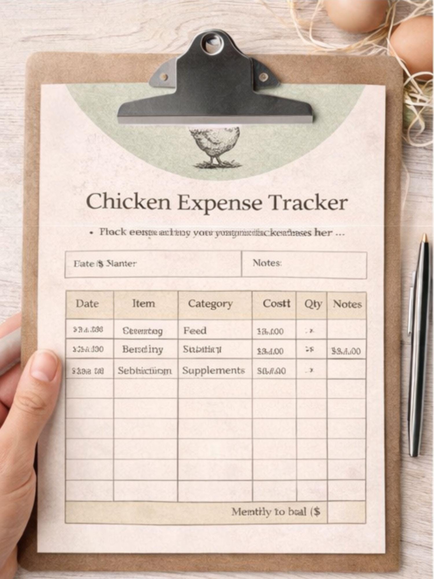 Chicken Expense Tracker Printable, Backyard Flock Budget Log - Etsy
