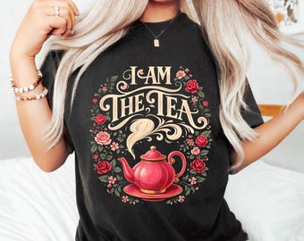 Funny Lover Floral Teapot Graphic Tee, Cottagecore Tea Lover Shirt