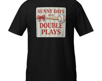 Sunny Days Double Plays Baseball Graphic Tee, Baseball Mom T-Shirt Gift
