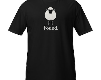 Found Minimalist Sheep Christian Psalm 23 Lamb T-Shirt, Faith Gift, Religious Graphic Tee
