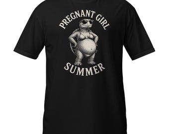 Funny Pregnant Girl Summer Turtle T-Shirt, Pregnancy Gift, Mom To Be Graphic Tee