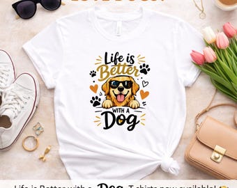Dog Lover T-Shirt | Golden Retriever Graphic Tee, Canine Companion Apparel