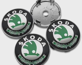 Skodas Alloy Wheel Hub Centre Cap Center VRS Black / green 56mm 5.6cm