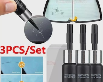 3 x Windshield Repair Kit Fix Glass Chip Crack Car Windscreen Wind Screen Window