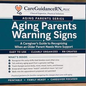 Aging Parent Warning Signs Checklist | Printable Fillable Caregiver Guide | Signs Elderly Parent Needs Help | Senior Care PDF