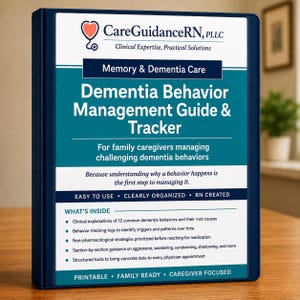 Dementia Behavior Management Guide Tracker Family Caregiver Printable Aggression Wandering Sundowning Behavior Log