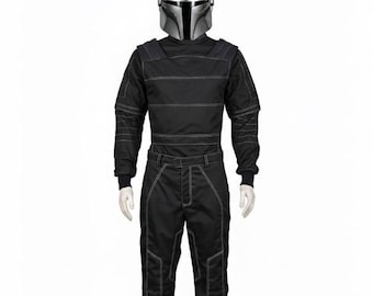 The Mandalorian Din Djarin Flight Suit | Star Wars Inspired Black Cosplay Costume | Bounty Hunter Tactical Jumpsuit | Custom Made Outfit