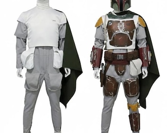 Disfraz de Boba Fett inspirado en The Mandalorian Star Wars: El libro de Boba Fett, traje de vuelo con disfraz completo de 5 piezas.