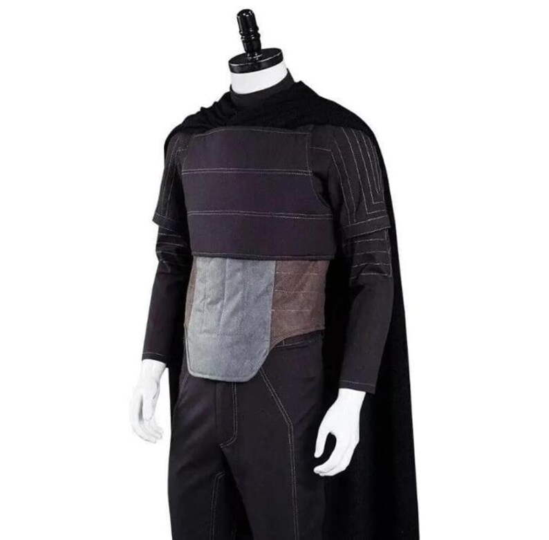 Mandalorian-inspirerad Bounty Hunter Cosplay-dräkt mörk flygdräkt med cape Sci-Fi-rustning Star Wars-stil Comic Con-dräkt bild 3