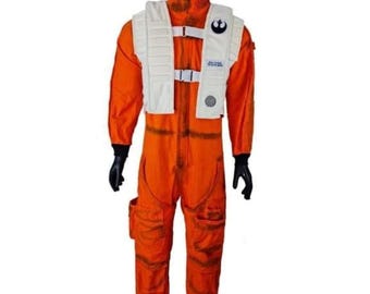 complete orange suit with vest