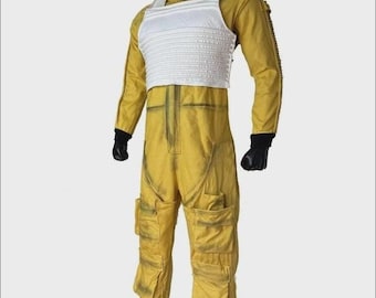 Star Wars Rebel Technician Jumpsuit Cosplay | Yellow Flight Suit with White Flak Vest | Handmade