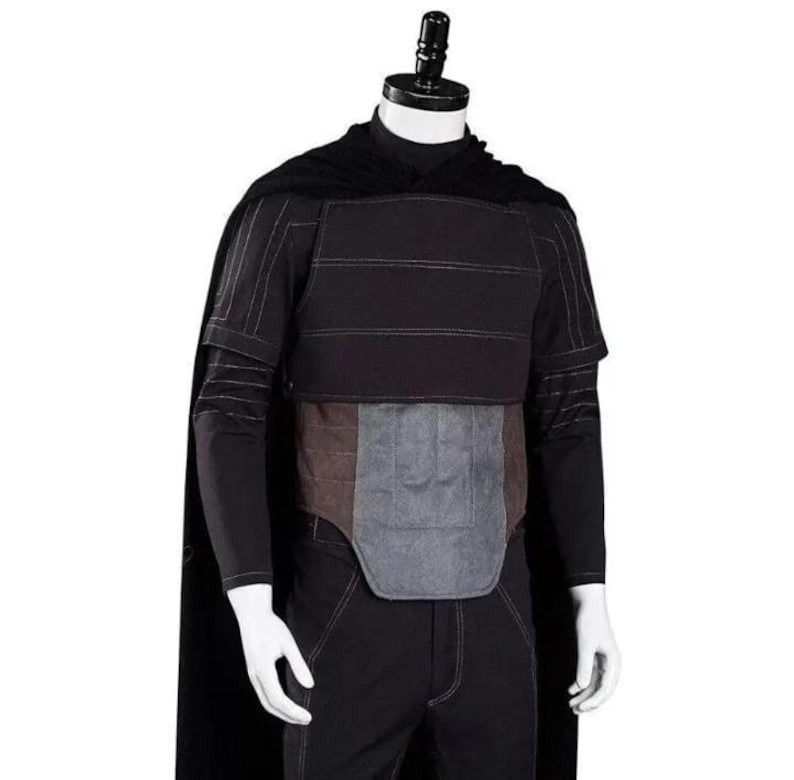 Mandalorian-inspirerad Bounty Hunter Cosplay-dräkt mörk flygdräkt med cape Sci-Fi-rustning Star Wars-stil Comic Con-dräkt bild 1