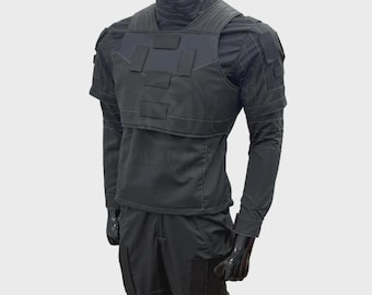 Dark Grey Tactical Bounty Hunter Armor Flight Suit – Futuristic Sci-Fi Cosplay Costume Set