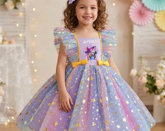 KPop Demon Hunters Kids Dress, Cute KPop Super Girls Outfit, Kpop Clothes, Demon Hunter Froks, Kpop Super girls, Rumi, Zoey, Clothes
