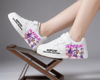 KPop Demon Hunters Kids Shoes, Super Girls Graphic Sneakers, KPop Fan Footwear, KPop Fan Shoes, Rumi Zoey Sheos