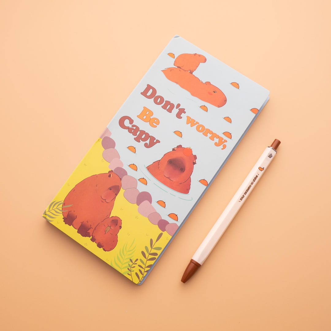 Capybara Notepad With Pen, Aesthetic Sticky Notes - Etsy