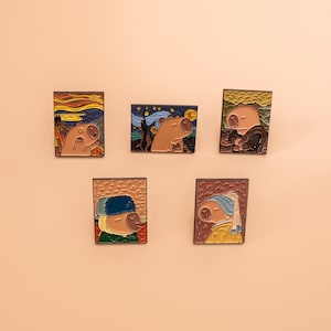 Capibara kunst emaille pins, nieuwigheidsspeld, schattig dierenvriend cadeau