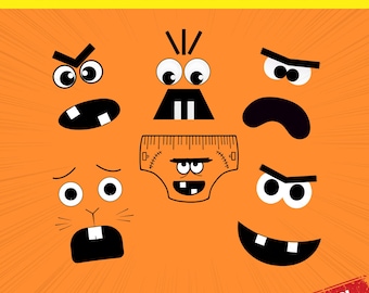 Creepy Carrots Face PNG Bundle, Funny Rabbit Faces, Funny Cartoon Png, (Digital Download)