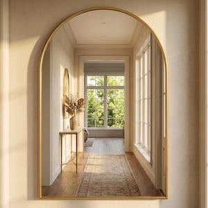 Gewölbter Wandspiegel für Eingangsbereich, Flurspiegel, modernes Wohndekor, dünner Rahmen, Sondergrößen