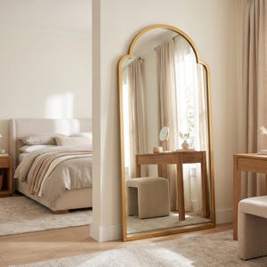 Floor length mirror gold