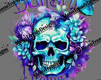 Sassy Skull Sublimation Design, Floral Skull PNG